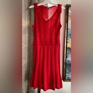M Missoni Womens  Size 42 US 6 Sleeveless Sheath Knit Dress V Neck Red